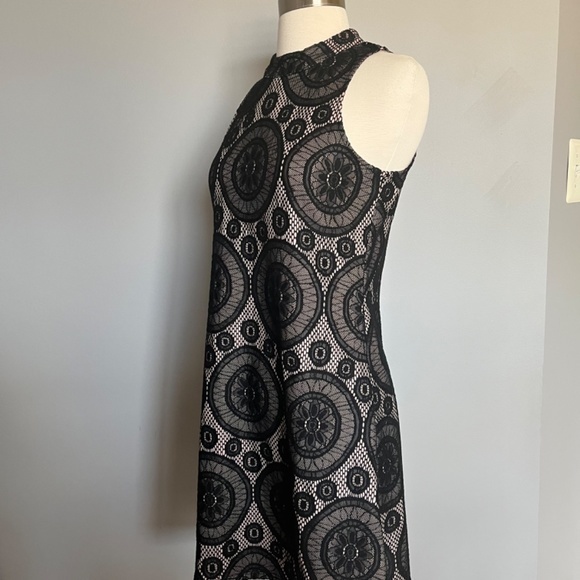 American Rag Disco Diva Style Hollywood 1970 Lace Mini Sleeveless Cocktail Dress - Picture 2 of 7